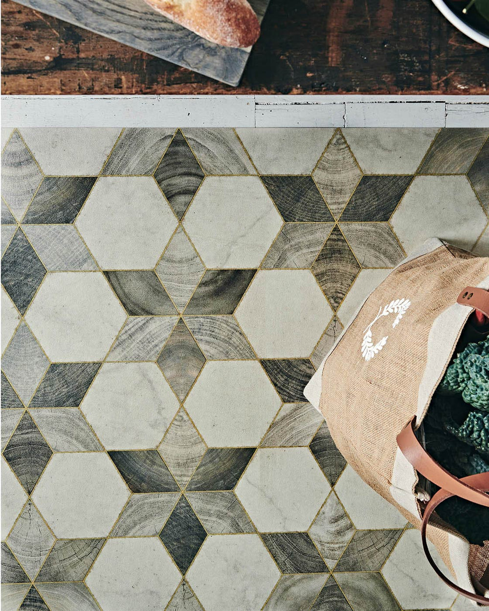 Marbled Star Vinyl Floor Mat