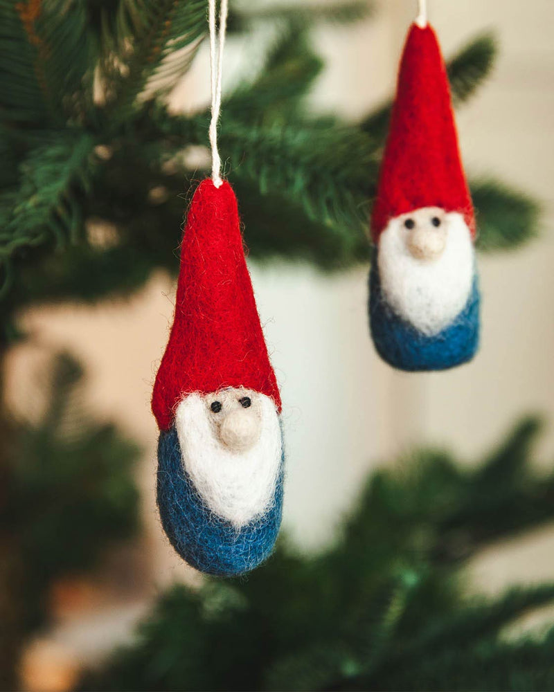 Nordic Felted Gnome Ornament