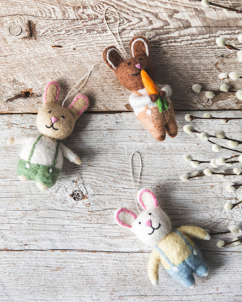 Felted Bunny Ornament