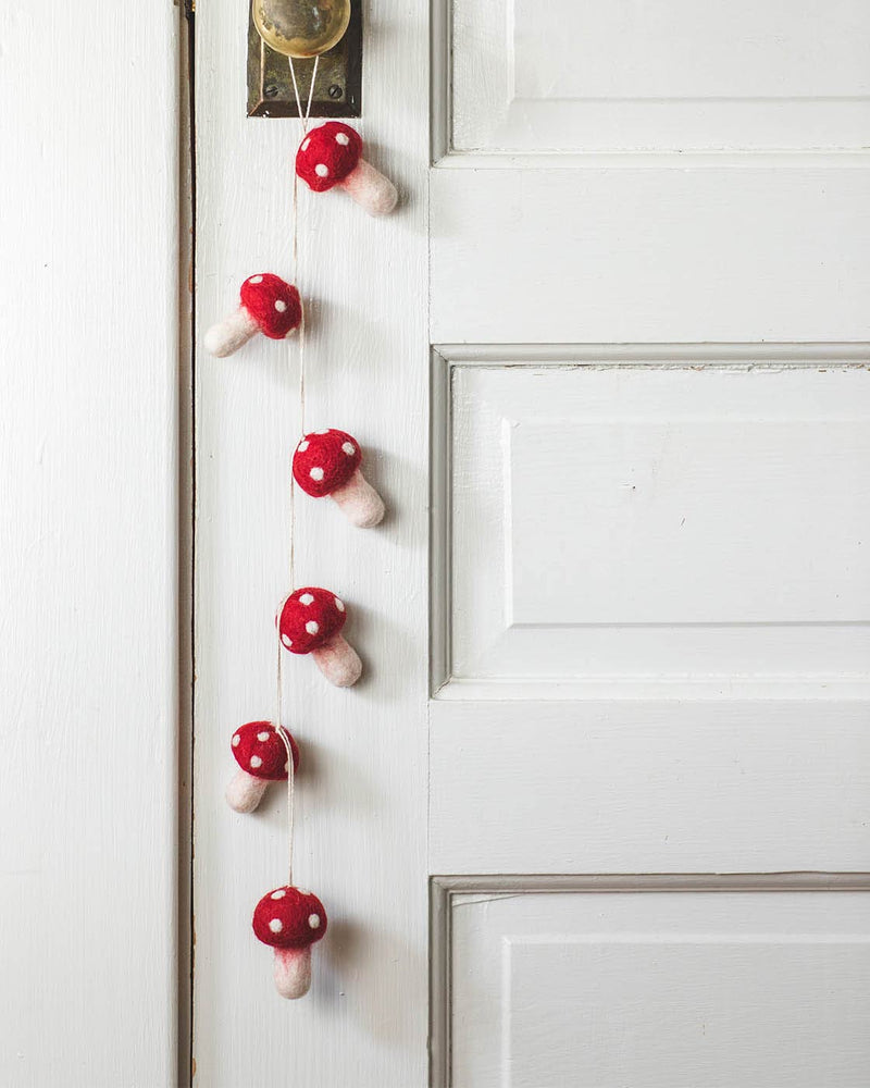 Nordic Felted Mushroom Ornaments