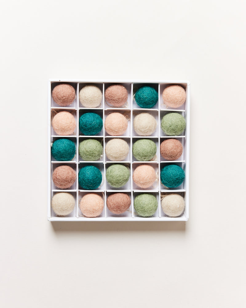 Felted Mini Baubles - Set of 25