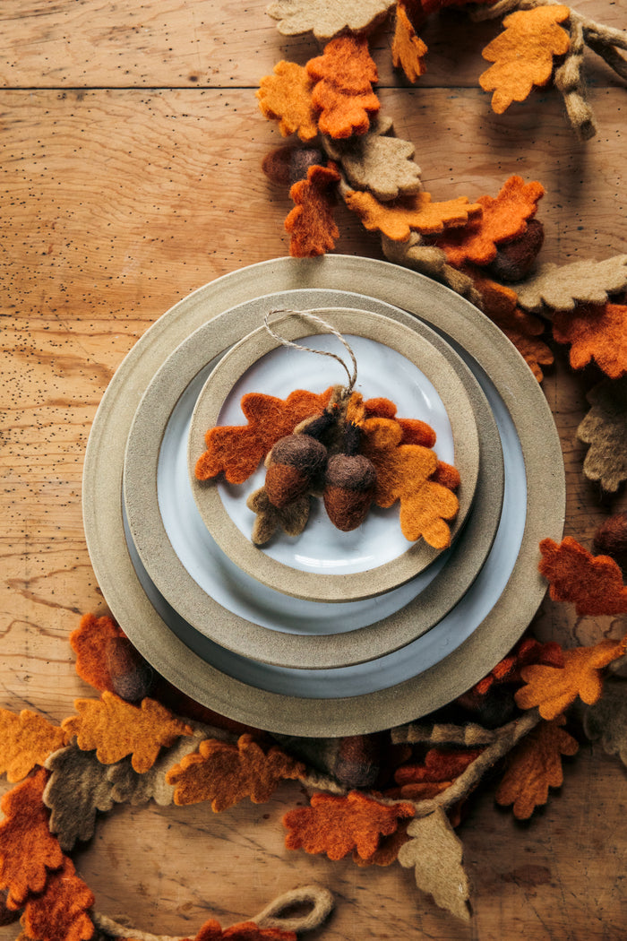 Felted Oak & Acorn Garland