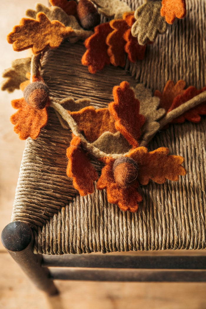Felted Oak & Acorn Garland