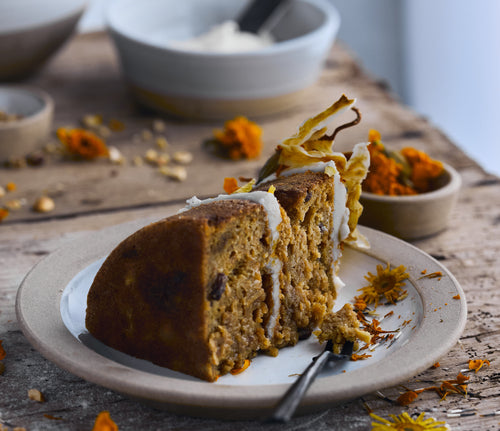 Spiced Celeriac Cake with Orange Blossom Frosting
