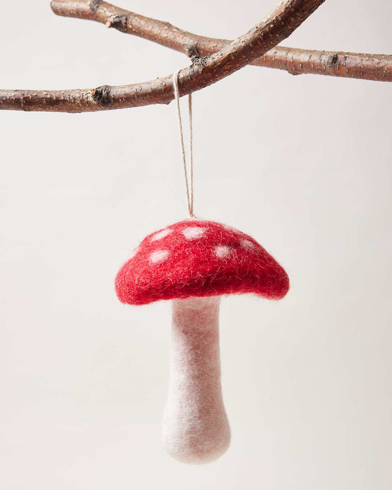 Nordic Felted Mushroom Ornaments