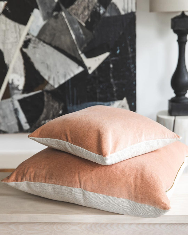 Velvet + Linen Pillow - Blush